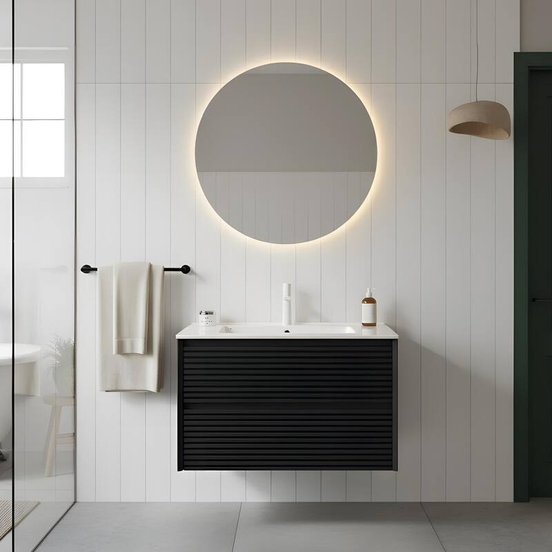 Modern Wall Mounted Bathroom Vanity with Sink