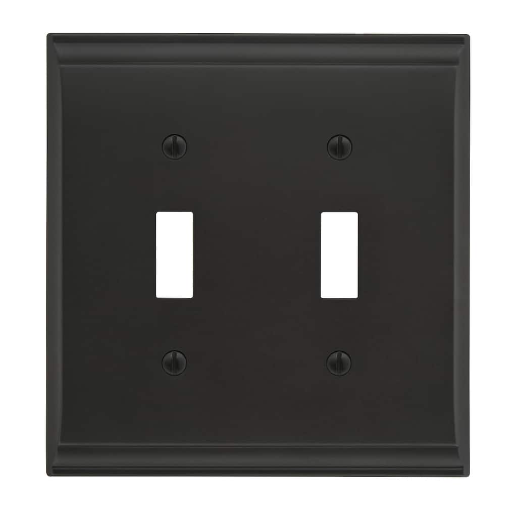Candler 2 Toggle Black Bronze Wall Plate - 2 Toggle