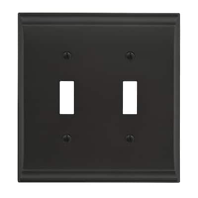 Candler 2 Toggle Black Bronze Wall Plate - 2 Toggle