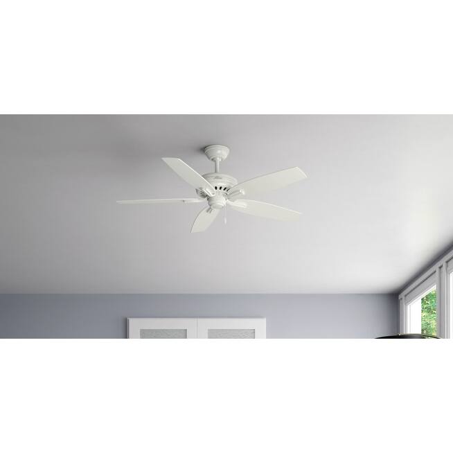 Hunter 52" Newsome Ceiling Fan with Pull Chain - Traditional - Casual - Fresh White