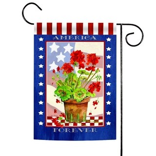 Toland Home Garden Patriotic Geranium Pot Flag – Dekorative Gartenflagge Für Den Sommer