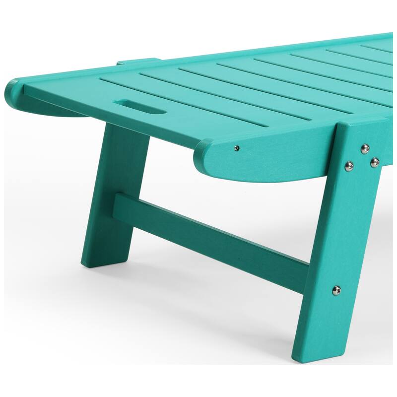 Brighton Outdoor Poly Reclining Chaise Lounge with Wheels & Cup Holder