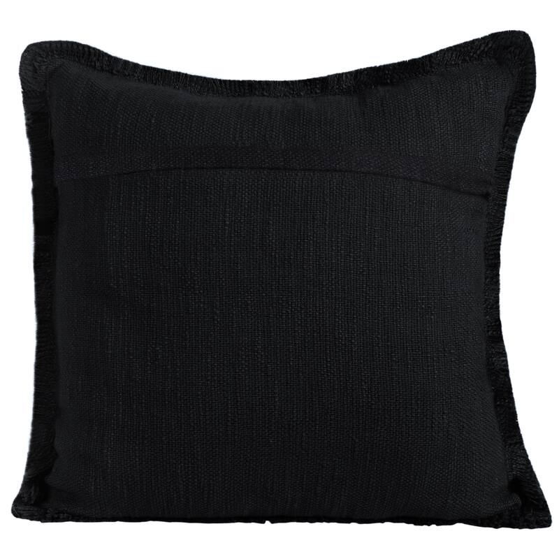 Hidalgo Solid Fringed Throw Pillow by Sevita