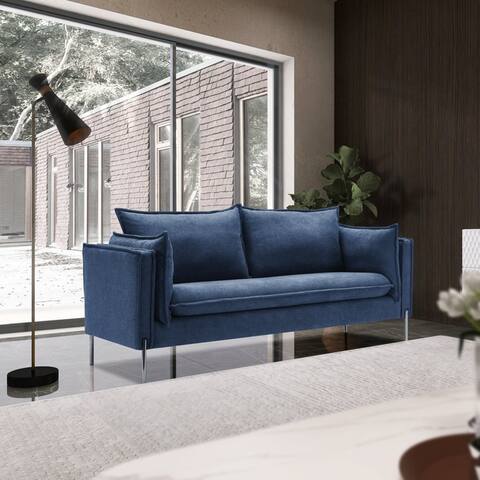 DENOSEN 59'' Stylish Modern Fabric Loveseat with Metal Legs