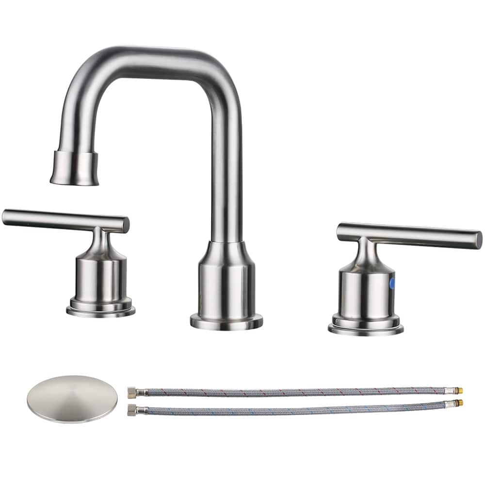 WOWOW Double Handle 8 in. Widespread Bathroom Sink Faucet