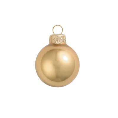 12ct Gold Metallic Glass Christmas Ball Ornaments - 2.75" (70mm)
