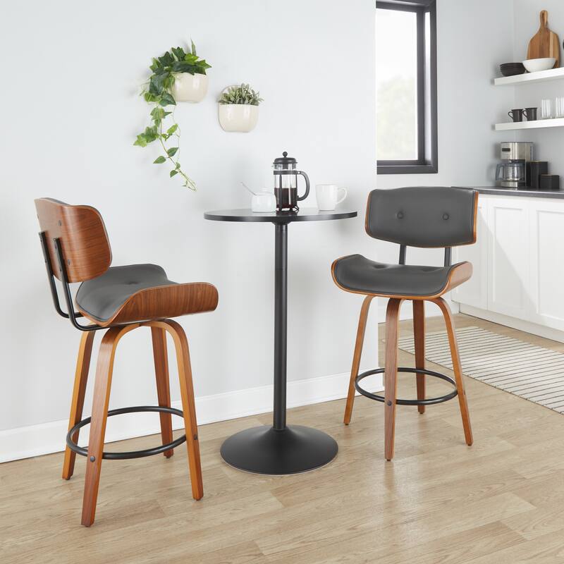 Carson Carrington Leksand 26" Fixed-Height Counter Stool with Bent Wood Legs (Set of 2)