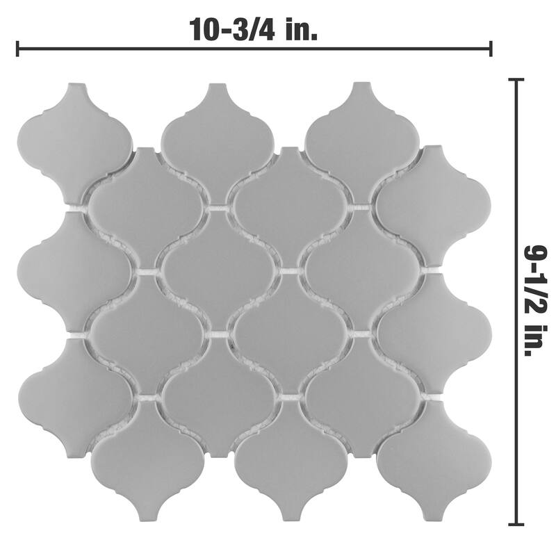 Merola Tile Metro Lantern Matte Light Grey 9-1/2" x 10-3/4" Porcelain Floor and Wall Tile