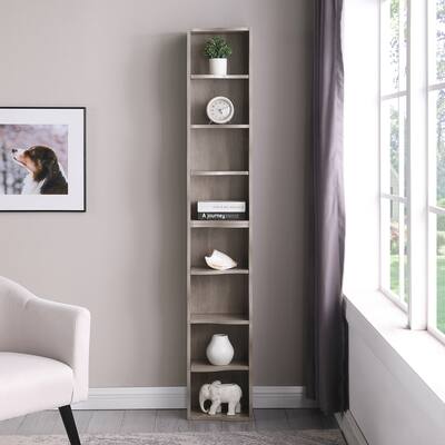 8-Layer Adjustable Shelf Ultra-Thin Bookshelf – Wavy Border Design for Enhanced Aesthetics, Suitable for High & Narrow Spaces.