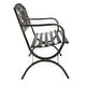 preview thumbnail 7 of 11, Beautiful Design Bench, Butterfly Back Cross Feet Bronze Iron Bench