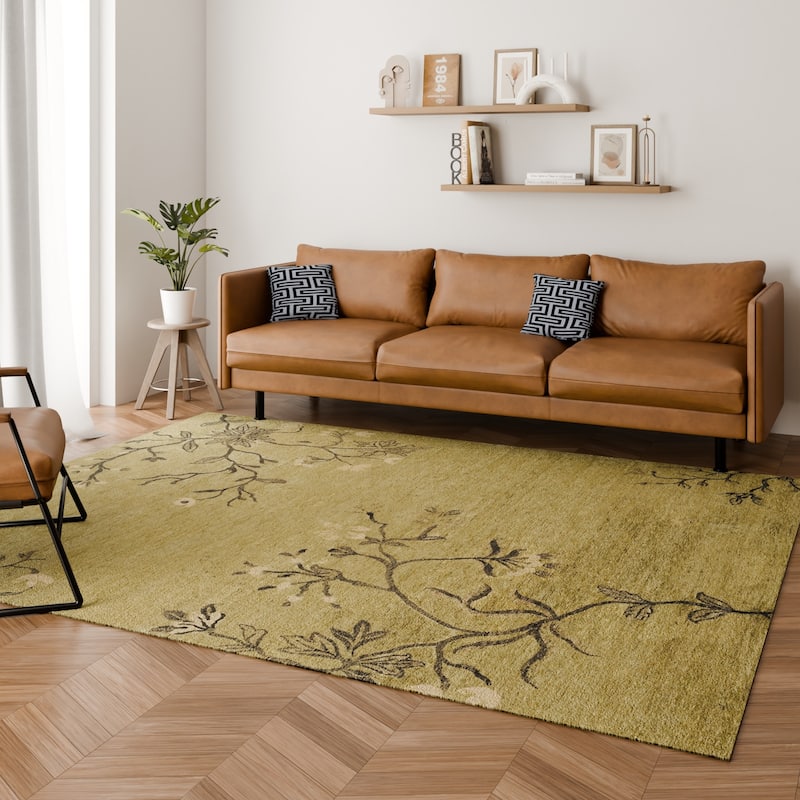 Foral Botanical Earth Tones Oriental Rustic Area Rug