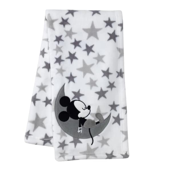 slide 2 of 5, Disney Baby Mickey Mouse White/Gray Celestial Fleece Blanket by Lambs & Ivy