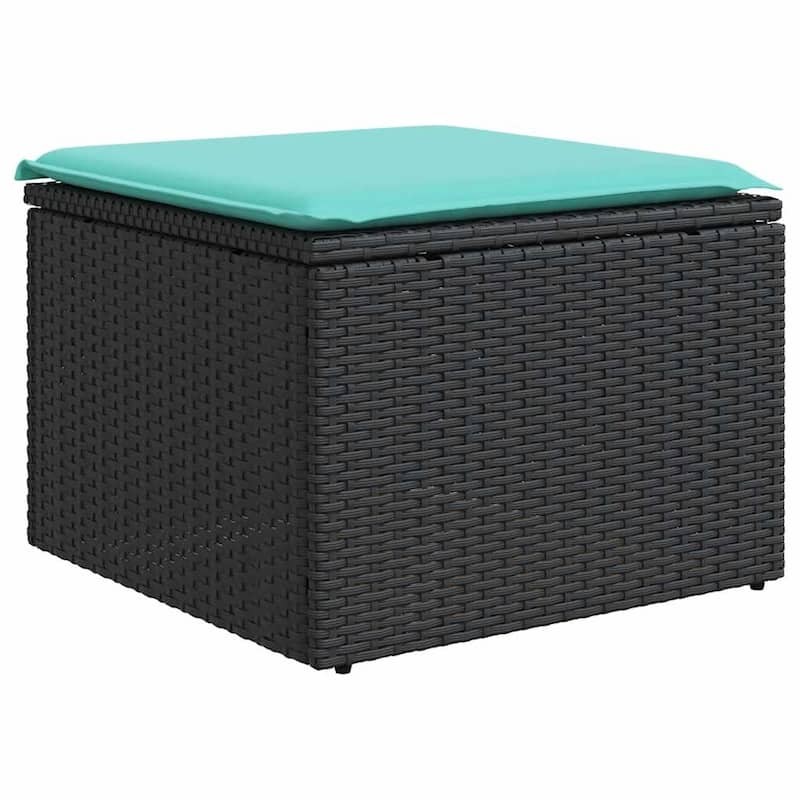 vidaXL Patio Sofa Set with Cushions Table and Couches 7 Piece Poly Rattan
