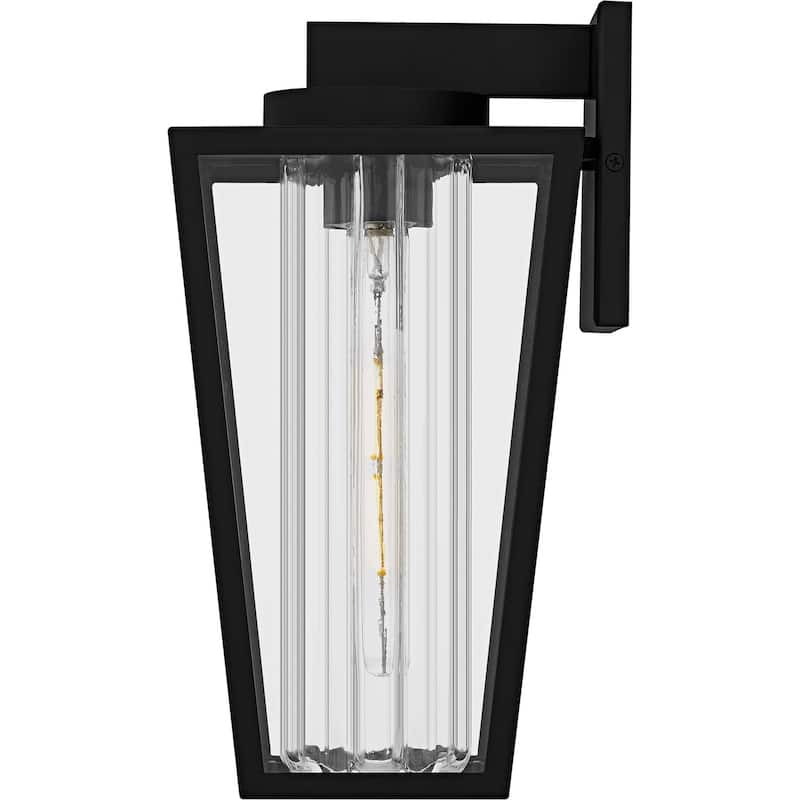 Matte Black Outdoor Wall Lantern from the Jett Collection