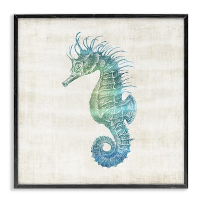 Stupell Ombre Seahorse Expression Framed Giclee Art Design By Susan Arnot