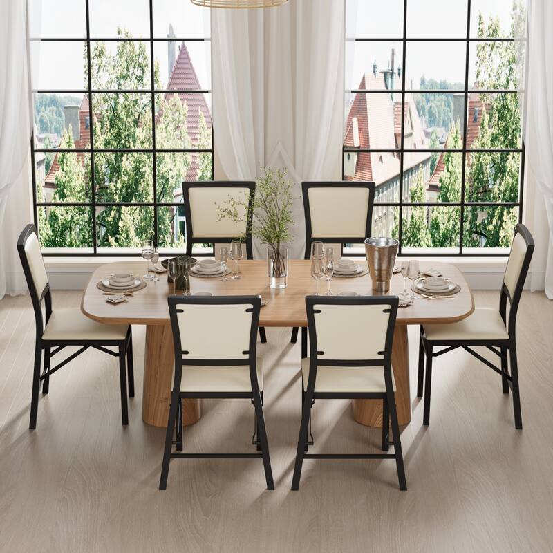 VECELO Folding Dining Chairs Set of 2/4/6 with Cushion Parson Classic Upholstered Folding Chairs Modern 33" Parson Chairs