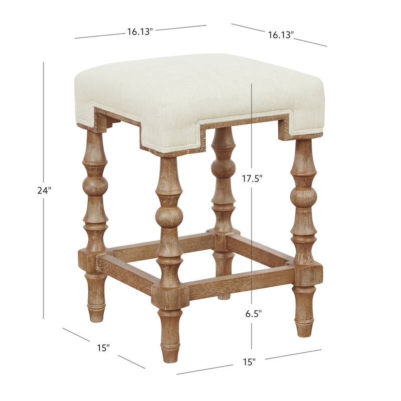 Sherry Natural Rustic Farmhouse Backless Counter Stool