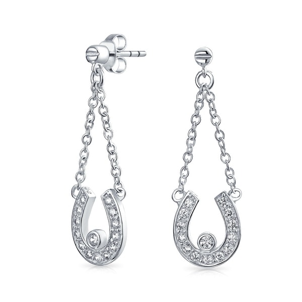 A pair of Solid Sterling Silver Earrings Lucky Horseshoe Stud Earrings 925