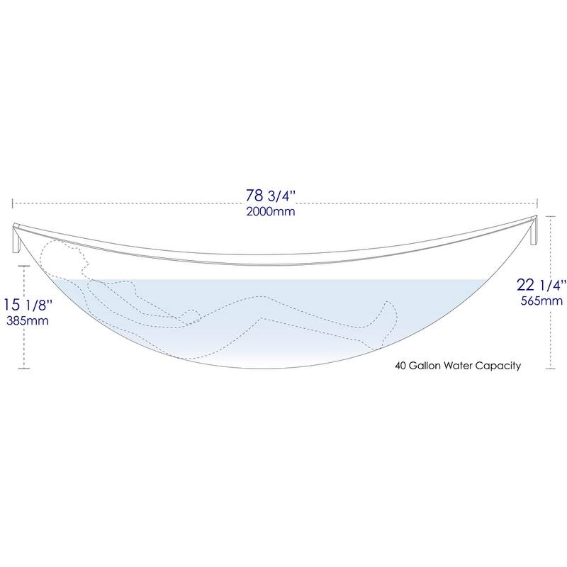 ALFI brand HammockTub1-BM 79" Acrylic Wall Mounted Hammock Tub
