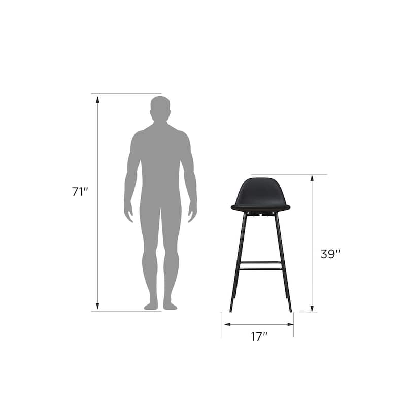 Avenue Greene Ciara Upholstered Bar Stool - 30" seat height