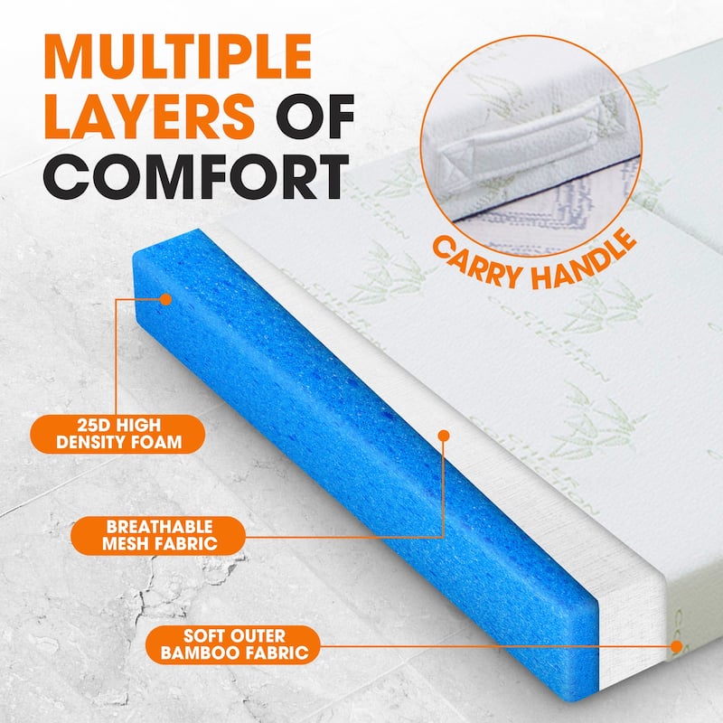 Cheer Collection Tri-fold 4-inch Folding Futon Mattress