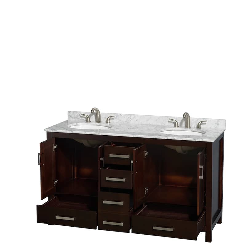 Wyndham Collection Sheffield Double Vanity Set