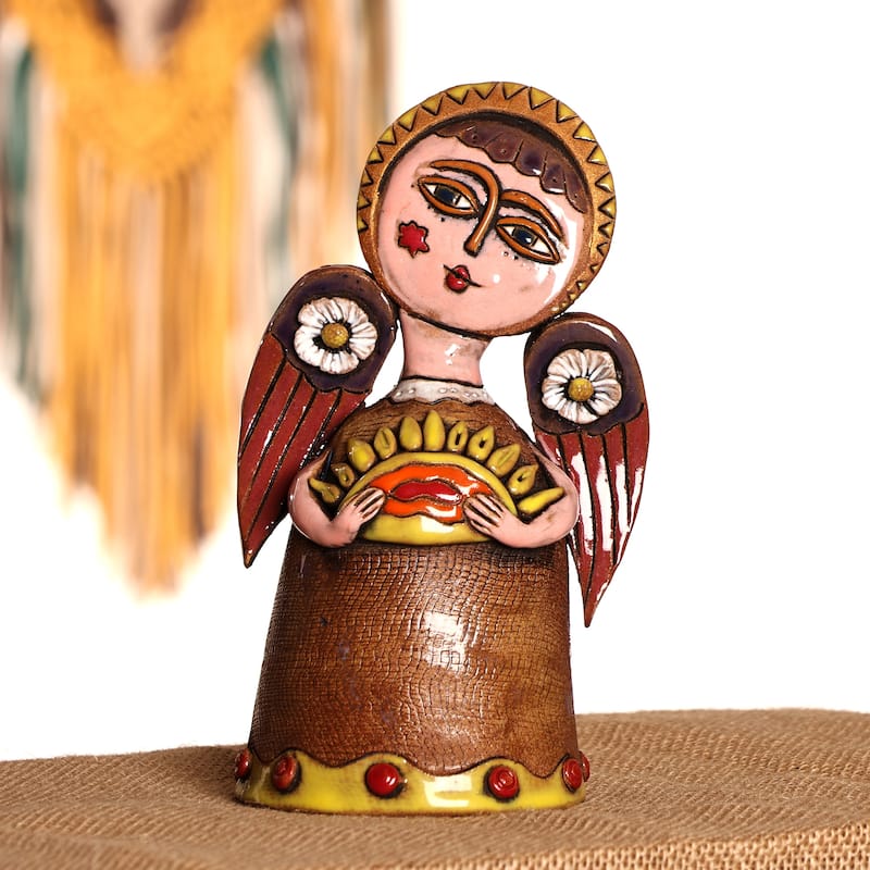 Novica Handmade Blessed Spring Ceramic Sculpture