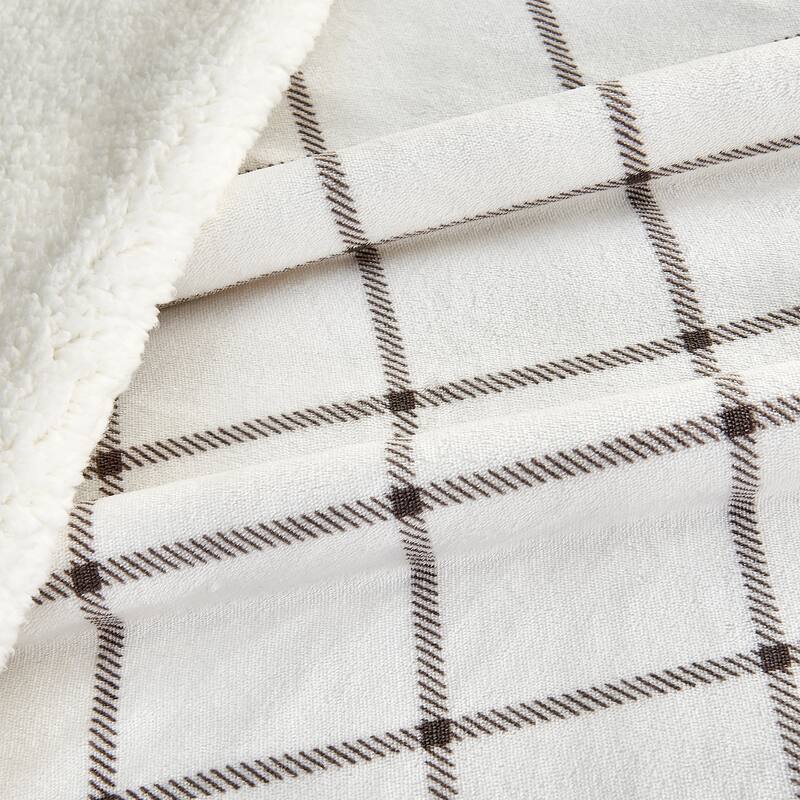 Linery & Co. Velvet Plush Reversible Sherpa Throw Blanket