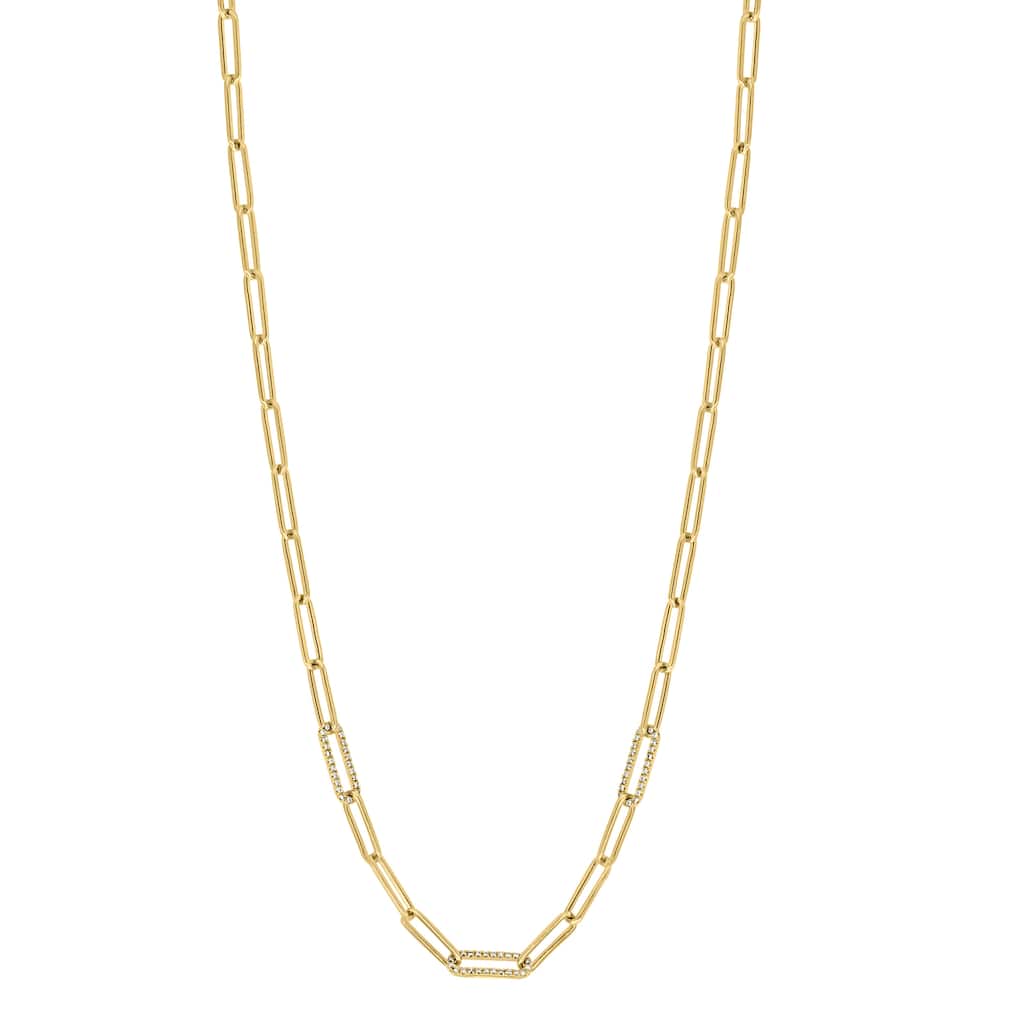 EFFY 925 Sterling Silver Diamond Paperclip Chain Necklace