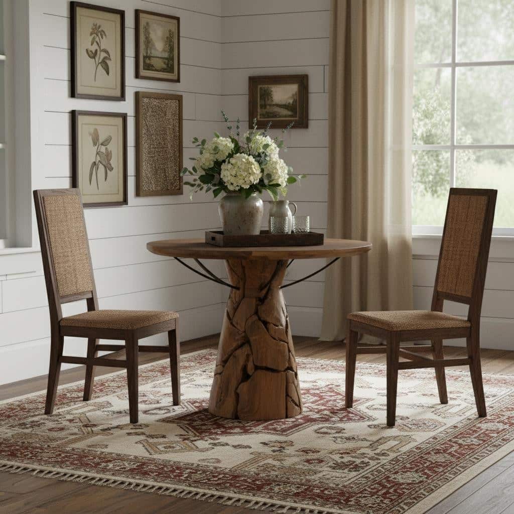 HomeRoots 39" Natural Reclaimed Wood Pedestal Base Round Top Dining Table - 39.40 in. x 30.70 in. x 39.40 in.