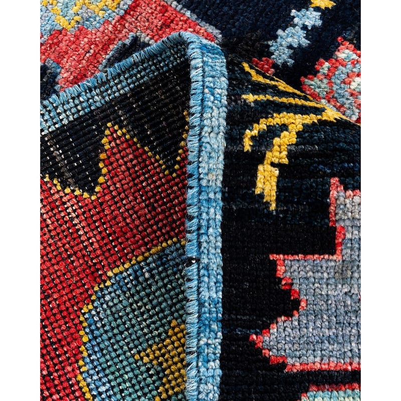 Contemporary Overdyed Wool Hand Knotted Square Area Rug - 4' 10" x 5' 0"