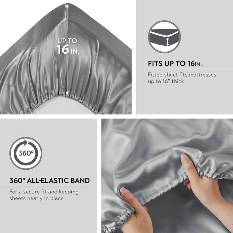 Madison Park Essentials Satin Luxury 6 PC Sheet Set