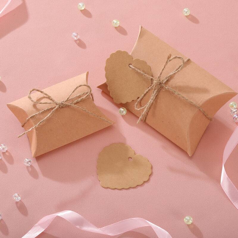 150Pcs Pillow Boxes 3.5 x 2.8 x 1 Inch Gift Boxes - White
