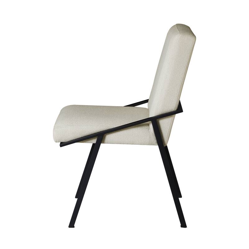 Ditmars Black Finish Metal Ivory Fabric Dining Chair (Set of 2) by iNSPIRE Q Modern