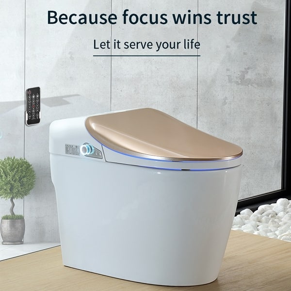 Elongated One Piece Smart Toilet With Advance Bidet And Soft Closing