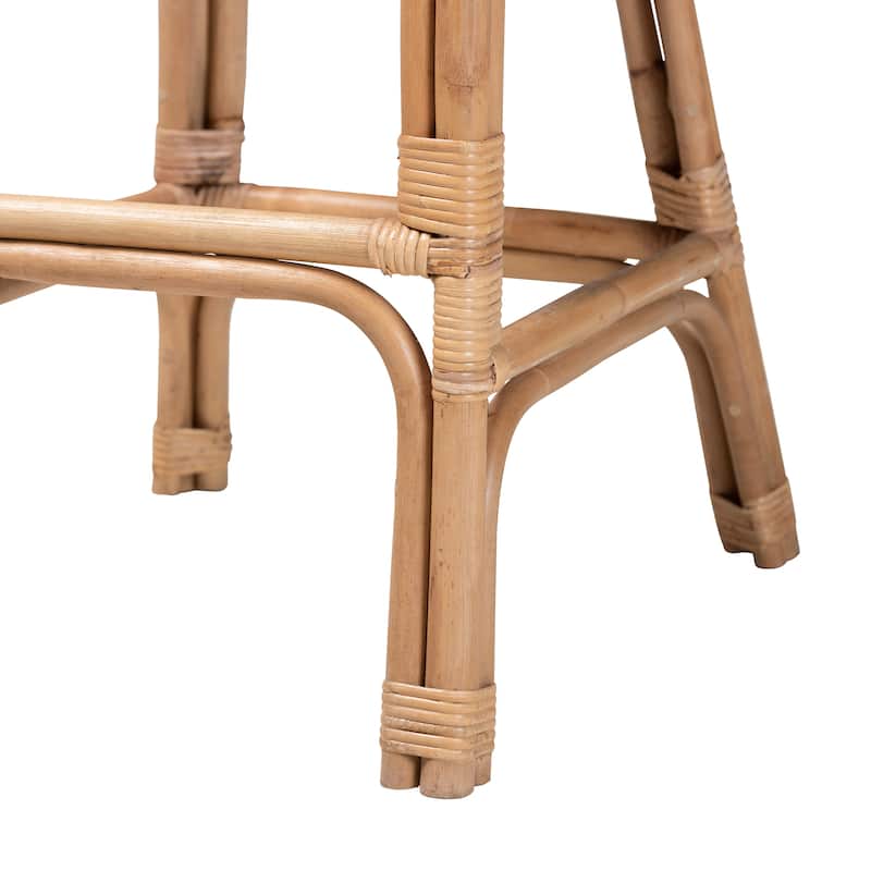 Neola Modern Bohemian Natural Rattan Bar Stool