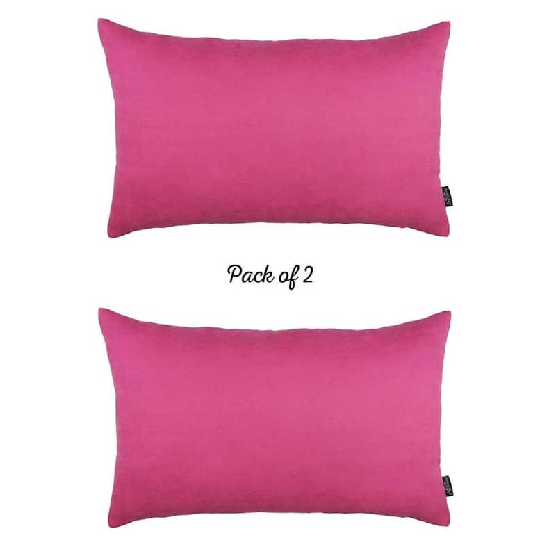 Set of 2 White Modern Lumbar Throw Pillows
