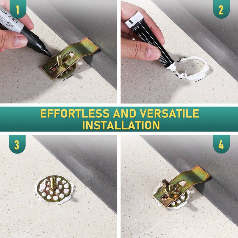 WOWOW Set of 10 Premium Metal Mounting Clips for Sinks