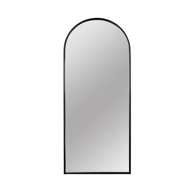 Stratton Home Decor Kate Farmhouse Black Full Length Leaning Mirror - 16" x 0.85" x 37.75"