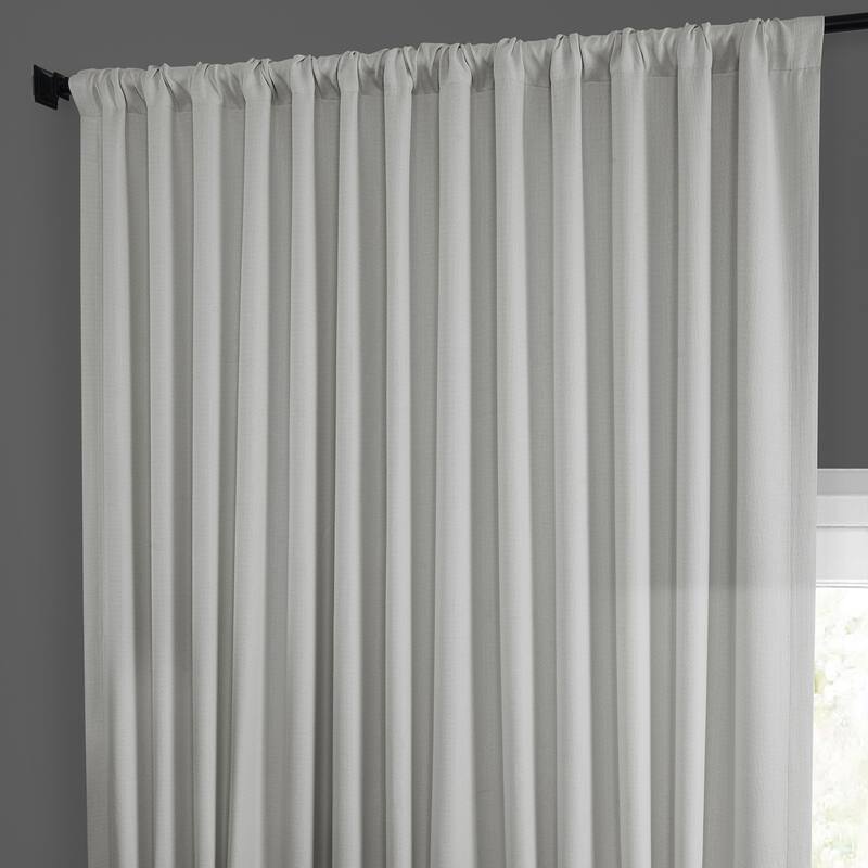 Exclusive Fabrics Faux Linen Extra Wide Room Darkening Curtain Panel