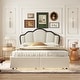 preview thumbnail 4 of 28, Princess-Themed Full Upholstered Platform Bed with LED & Drawers