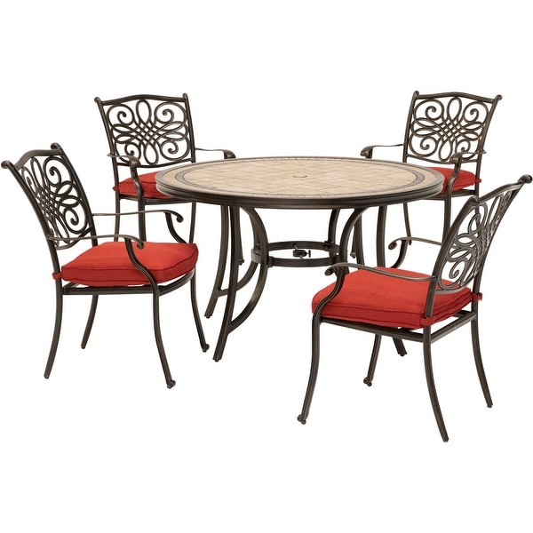 Set of 4 top red dining chairs