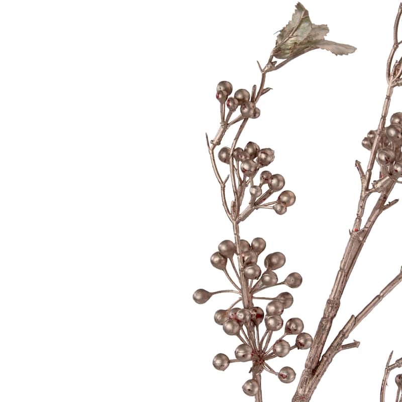 Glittered Berries Artificial Christmas Spray - 37" - Rose Gold