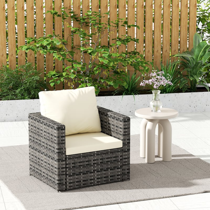 Outdoor Patio Furniture Sets Garden Rattan Chair Wicker Sofa Load 360 LBS 2 Person Seating Group