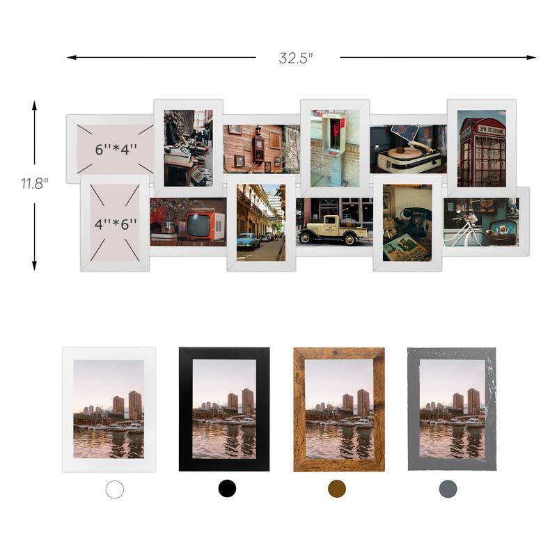 HELLO LAURA 12-Opening Gallery Collage Wall Photo Frame Family Picture Frame