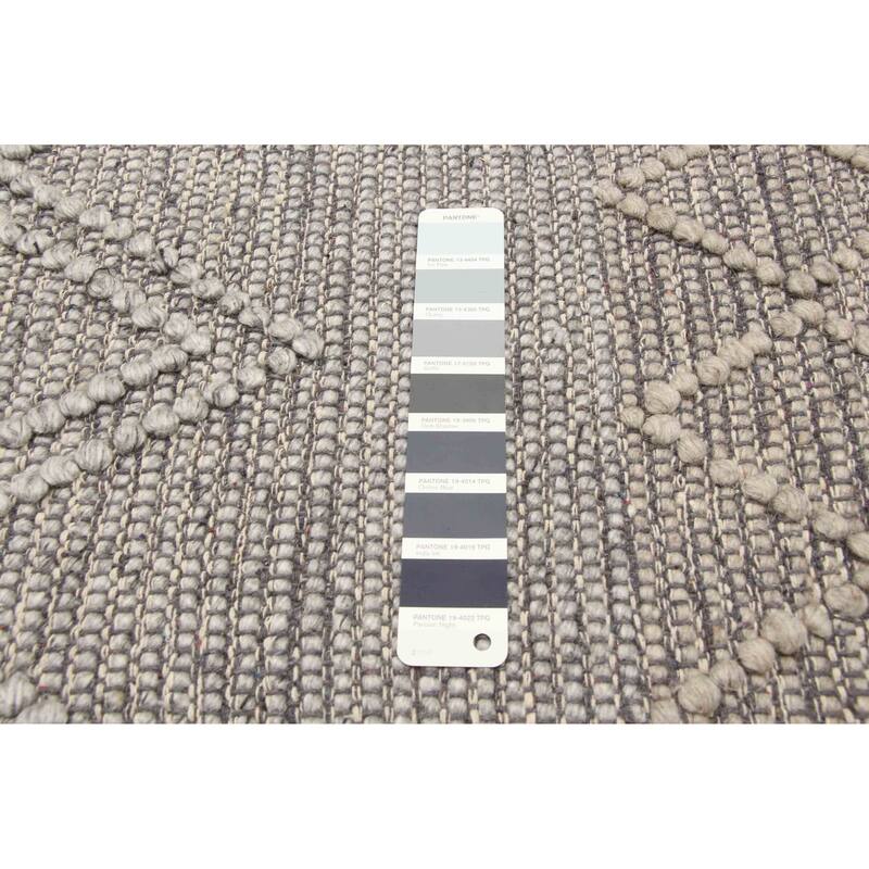 ECARPETGALLERY Braid weave Sienna Grey Wool Rug - 6'1 x 8'10