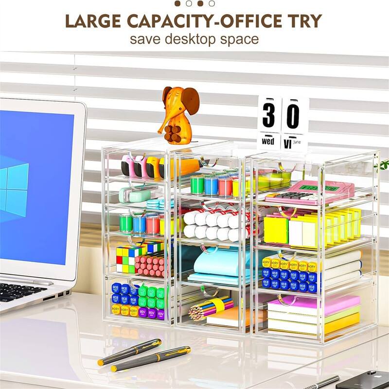 Desk Organizers And Accessories With 13 Drawers - 12.4"D x 9.84"W x 7"H