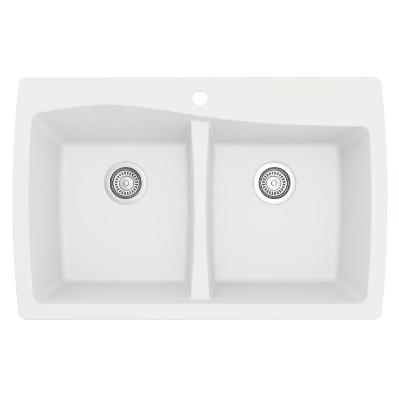 Karran Drop-In Quartz 50/50 Double Bowl Kitchen Sink