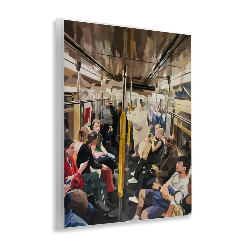 Stupell Polar Bear on Subway Wall Plaque Art Design By Keith Thomson