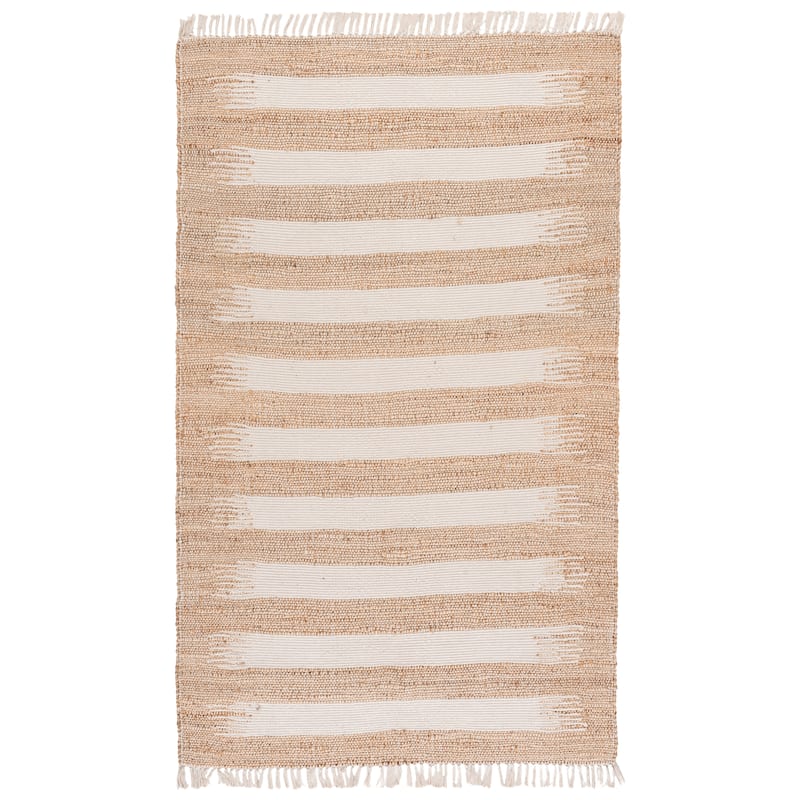SAFAVIEH Handmade Natural Fiber Julietta Jute & Cotton Rug - 5' x 8' - Natural/Ivory